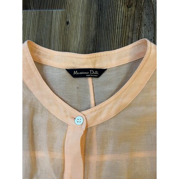 Massimo Dutti Blouse Women’s Size Large Orange Cotton Silk Blend Top Lagan Look - Picture 2 of 10